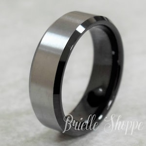 Tungsten Ring, Men&#39;s Tungsten Wedding Band, Men&#39;s Tungsten Ring, Black Tungsten Ring, Tungsten, Tungsten Band, Personalized Engraving