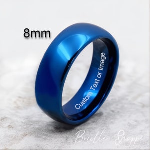 Blue Tungsten Ring, Blue Ring, Men&#39;s Ring, Men&#39;s Band, Blue Ring, Blue Tungsten Band, Tungsten Ring, Blue Men&#39;s Ring, Blue, Men&#39;s Blue Ring