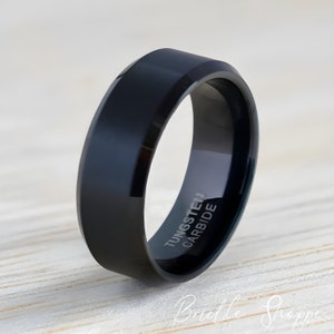 Tungsten Ring, Men's Tungsten Wedding Band, Men's Black Wedding Band, Black Tungsten Ring, Tungsten, Tungsten Band, Personalized Engraving