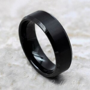 Tungsten Ring, Men's Tungsten Wedding Band, Men's Black Wedding Band, Black Tungsten Ring, Tungsten, Tungsten Band, Personalized Ring