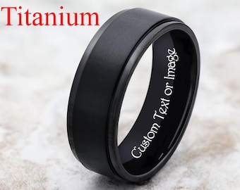 Titanium Ring, Black Titanium Ring, Titanium Band, Men's Titanium Band, Men's Titanium Ring, Men's Black Ring, Black Ring, Men's Ring,