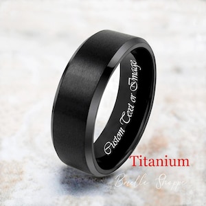 Titanium Ring, Black Titanium Ring, Titanium Band, Men&#39;s Titanium Band, Men&#39;s Titanium Ring, Men&#39;s Black Ring, Black Ring, Men&#39;s Ring,