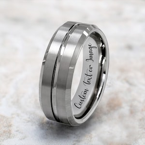 Men&#39;s Tungsten Ring, Tungsten Ring, Men&#39;s Tungsten Band, Tungsten Wedding Ring, Men&#39;s Ring, Tungsten, Silver Men&#39;s Ring, Personalized Ring