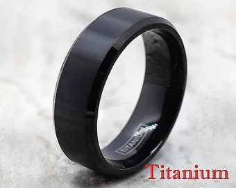 Titanium Ring, Black Titanium Ring, Titanium Band, Men's Titanium Band, Men's Titanium Ring, Men's Black Ring, Black Ring, Men's Ring,