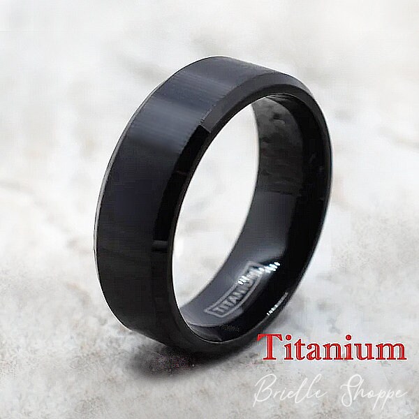 Titanium Ring, Black Titanium Ring, Titanium Band, Men's Titanium Band, Men's Titanium Ring, Men's Black Ring, Black Ring, Men's Ring,