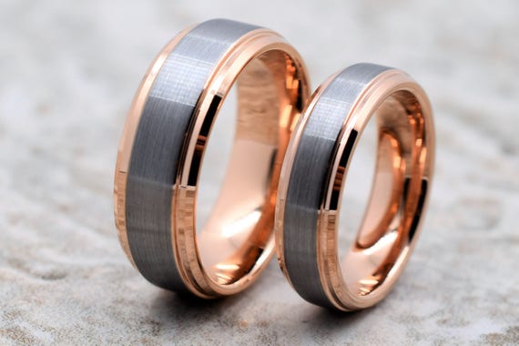 Tungsten wedding band set outlet