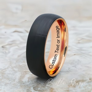 Tungsten Ring, Men&#39;s Tungsten Wedding Band, Men&#39;s Wedding Band, Black Tungsten Ring, Rose Gold Tungsten Ring, Rose Gold Tungsten Band, Ring