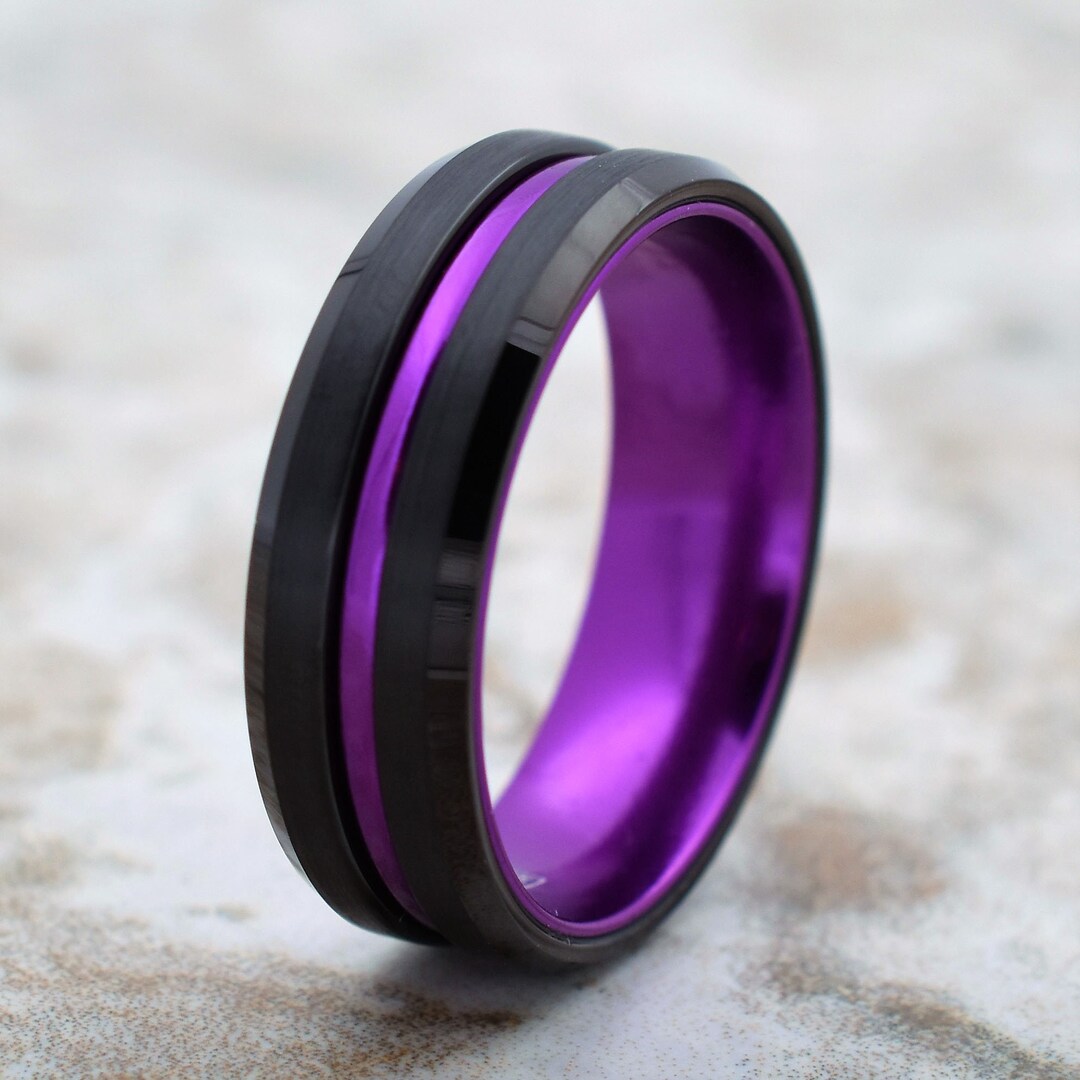 Tungsten Wedding Band, Men's Black Wedding Band, Black Tungsten Ring