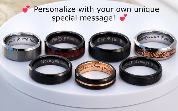 Anillo de tungsteno, alianza de tungsteno para hombre, alianza