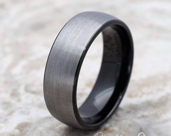 Tungsten Ring, Men's Tungsten Wedding Band, Men's Tungsten Ring, Black Tungsten Ring, Tungsten, Tungsten Band, Personalized Engraving