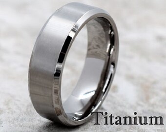 Anillo de titanio, banda de titanio, banda de bodas de titanio, anillo de bodas para hombres, anillo de hombres, anillo de bodas de titanio, anillo personalizado, titanio