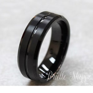 Tungsten Ring, Men's Tungsten Wedding Band, Men's Black Wedding Band, Black Tungsten Ring, Tungsten, Tungsten Band, Personalized Engraving