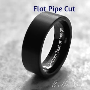 Tungsten Ring, Men&#39;s Tungsten Wedding Band, Men&#39;s Black Wedding Band, Black Tungsten Ring, Tungsten, Tungsten Band, Personalized Ring
