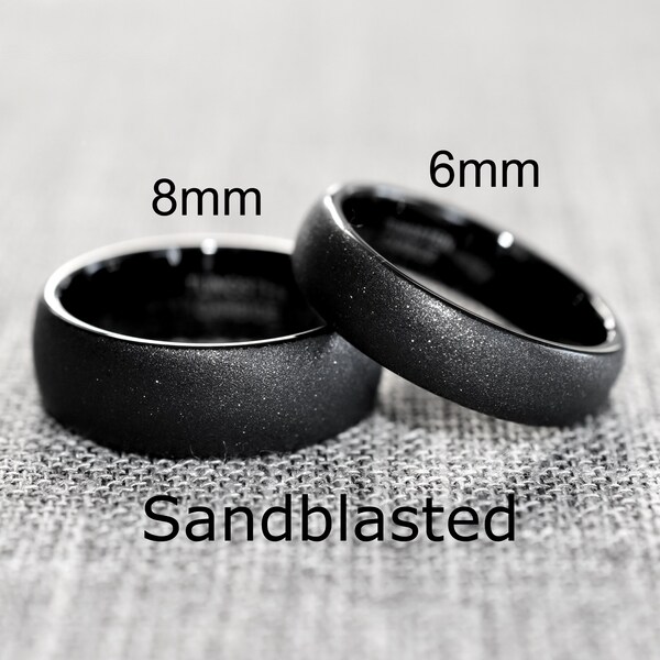 Tungsten Ring, Men's Tungsten Wedding Band, Black Men's Ring, Black Sandblasted Ring, Sandblasted Tungsten, Wedding Ring, Men's Ring, Ring