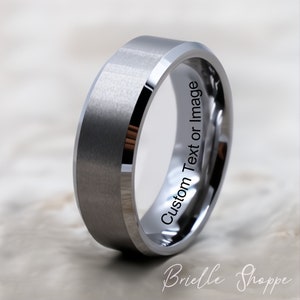 Tungsten Ring, Men's Tungsten Wedding Band, Men's Tungsten Ring, Tungsten Band, Tungsten, Men's Tungsten, Personalized Engraving, Men's Ring
