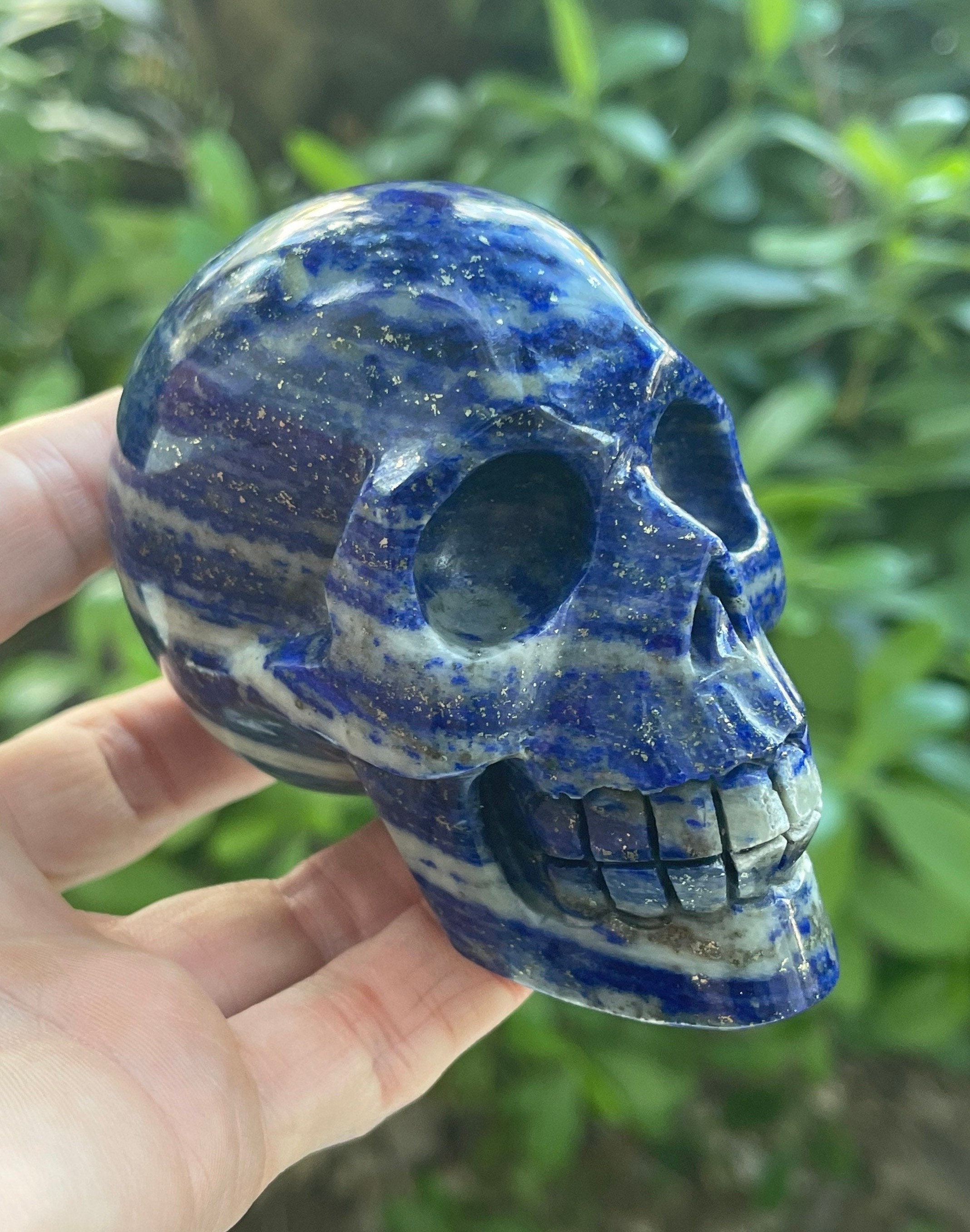 Lapis Lazuli Skull Etsy UK