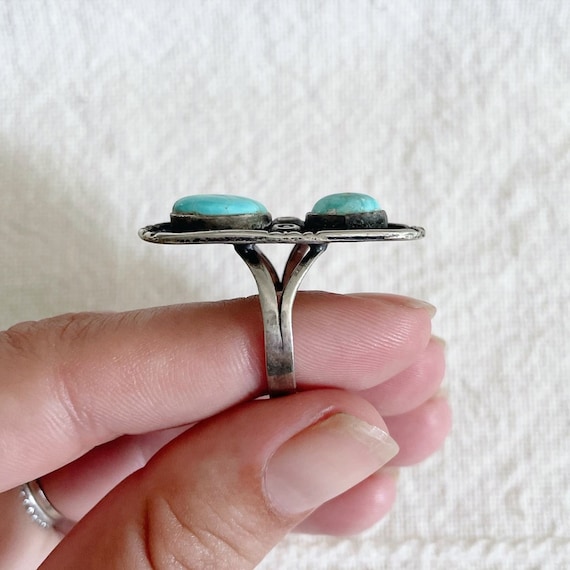Size 9 1/4 >> Vintage Navajo sterling silver and … - image 8