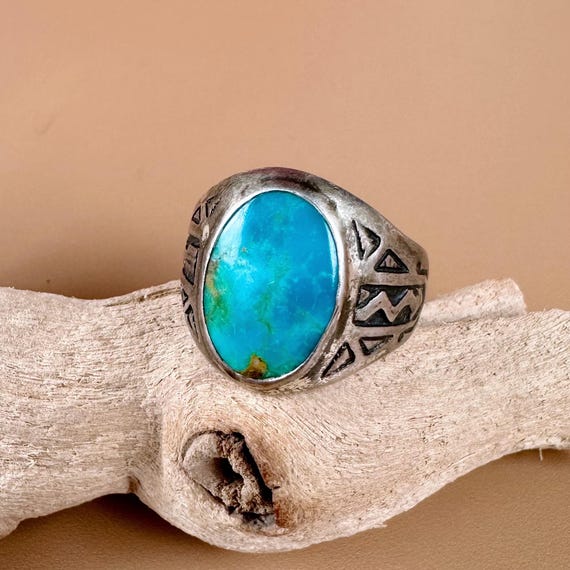 Navajo Vtg Fred Harvey Turquoise Ring