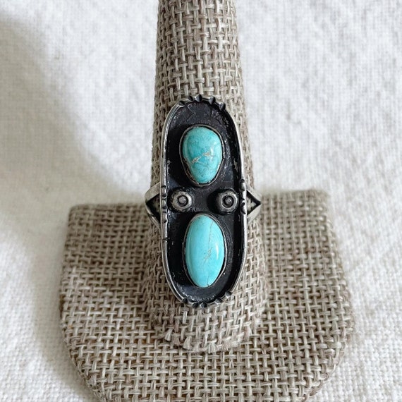 Size 9 1/4 >> Vintage Navajo sterling silver and … - image 6