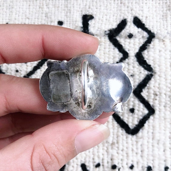 Size 5 1/2 >> Vintage Zuni sterling silver and te… - image 8