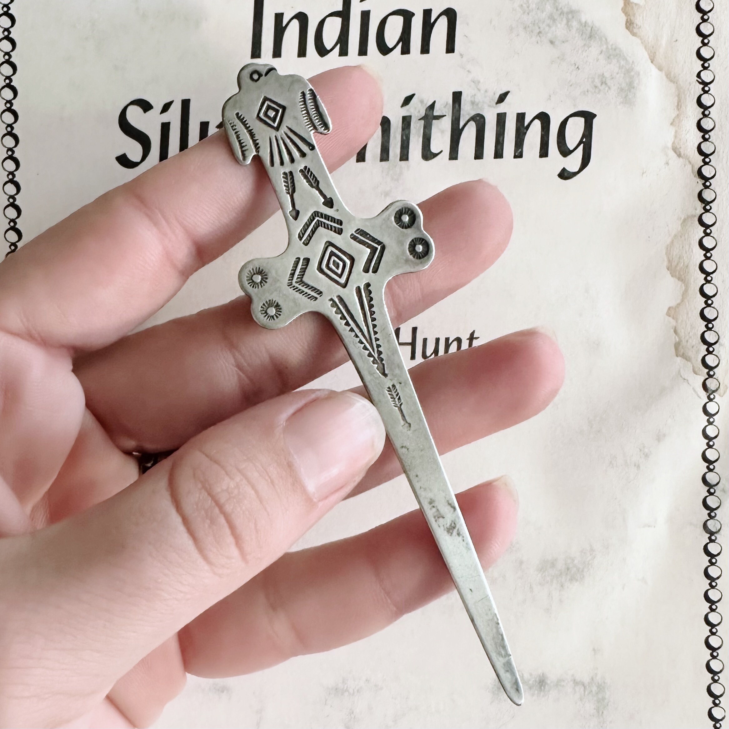 Vintage Fred Harvey Era Navajo Sterling Silver Thunderbird