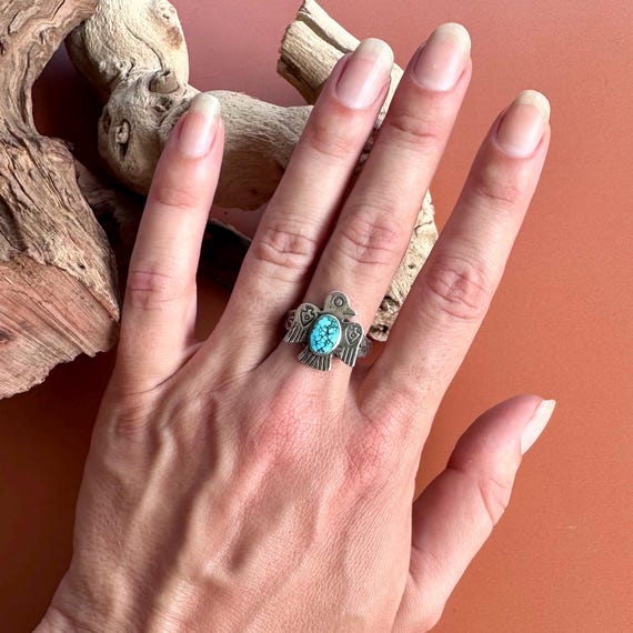 Size 9 3/4 >> Vintage Fred Harvey Era Navajo Sterling Silver