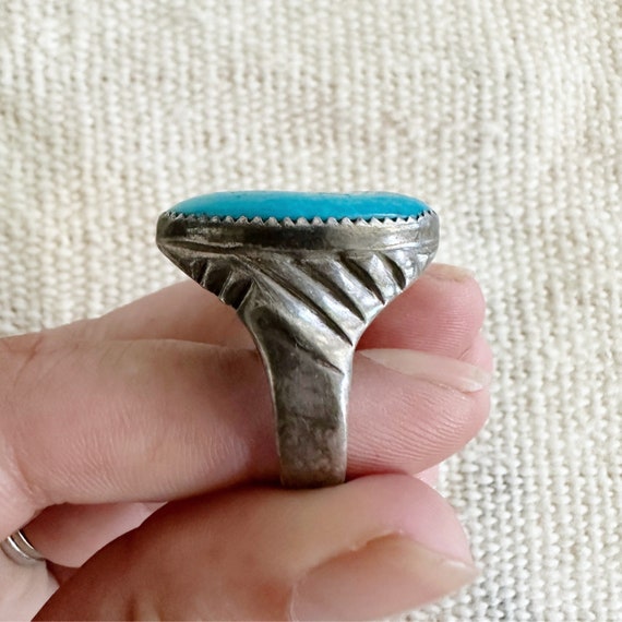 Size 11 1/2 >> Vintage Navajo sterling silver and… - image 8