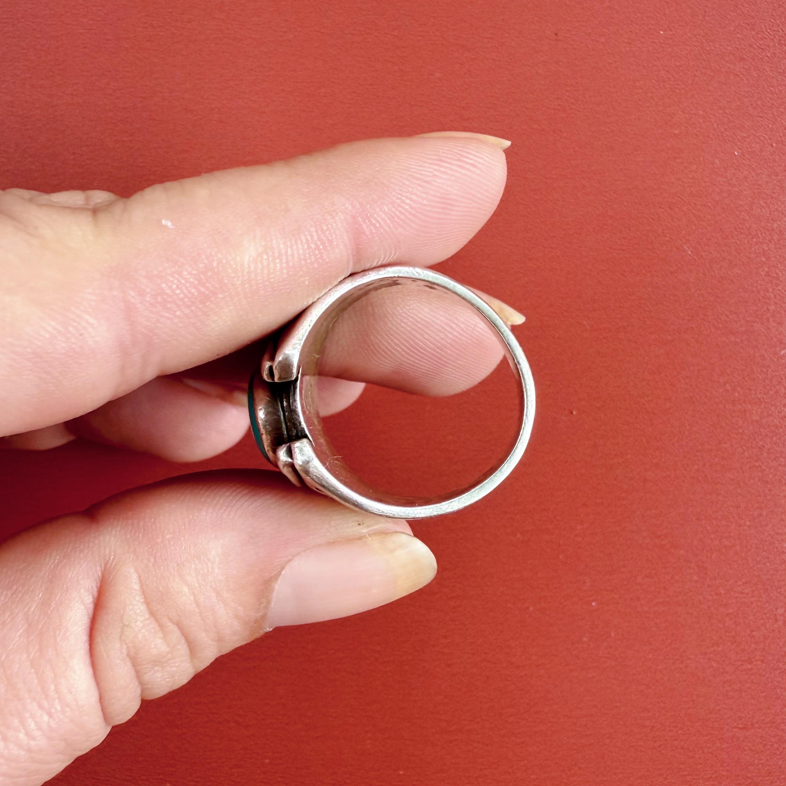 指輪・リング Vintage Fred Harvey Style Ring Size 9 3/4 >> Vintage Fred Harvey Era Navajo Sterling Silver and