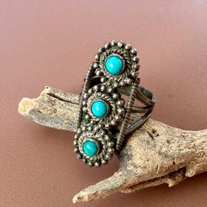 指輪・リング Vintage Fred Harvey Style Ring Vintage Navajo Fred Harvey Era Turquoise and Sterling Silver Ring