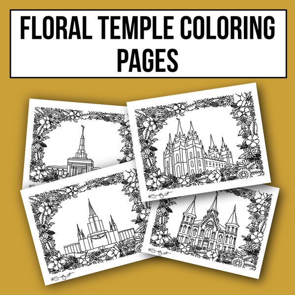 Floral Temple Coloring Pages