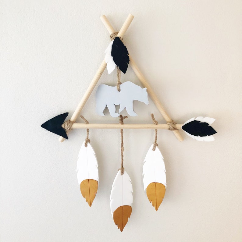 Tribal wall art wooden teepee decor adventure awaits bow and Etsy