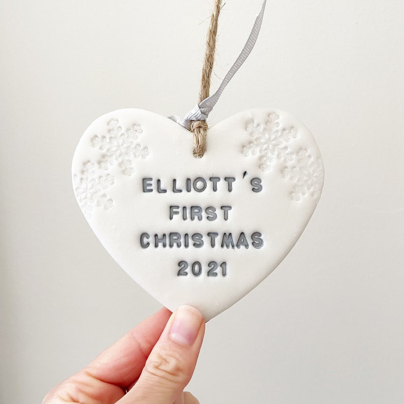 Personalised baby's first Christmas decoration gift 