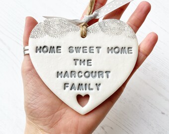 Personalised new home housewarming gift, home since, home sweet home present, family home gift, happy new home gift