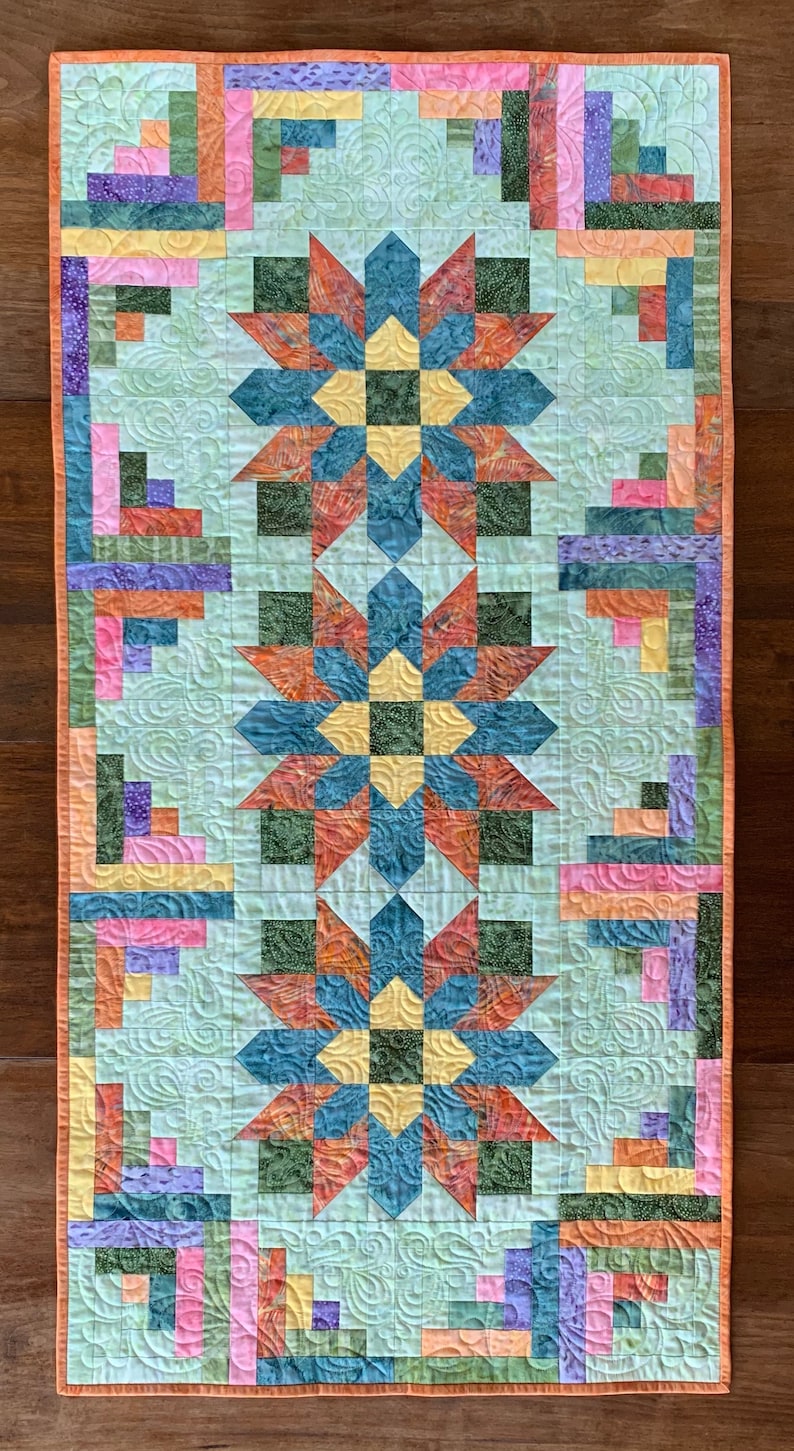 Peace on Earth Table Runner Quilt Kit Precision Cut Batik Etsy