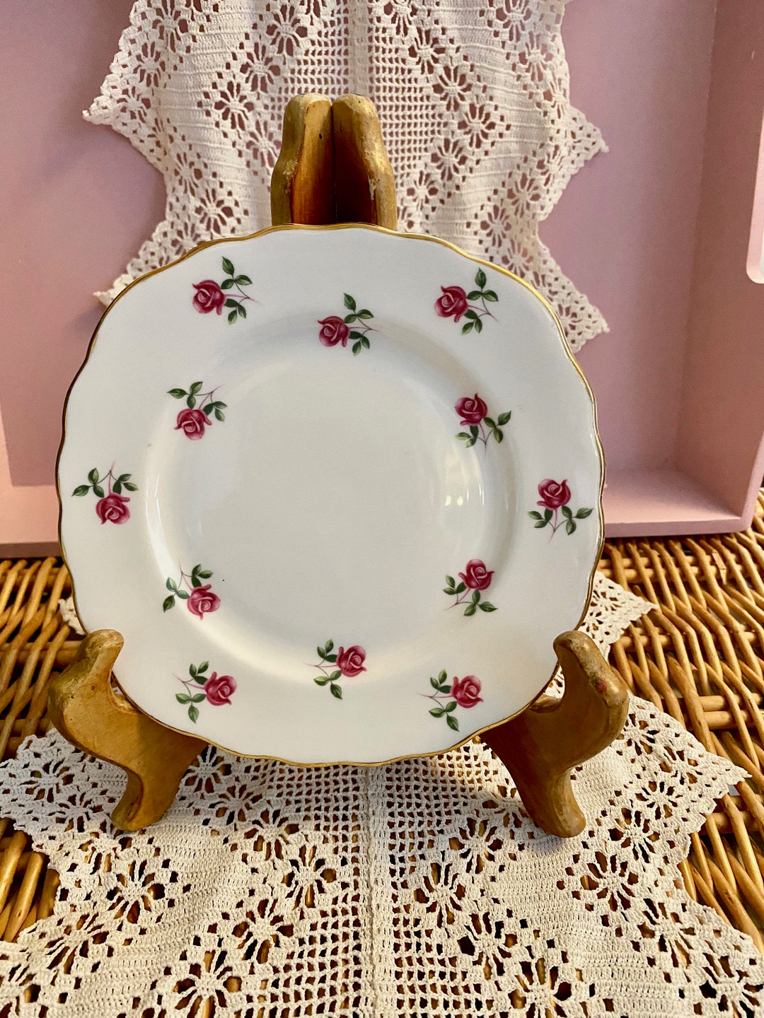 Colclough Fragrance Pink Roses Square Shaped Tea Plate - Etsy