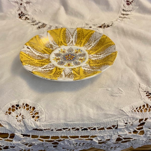 Paragon orchard  vintage bone china saucers yellows & golds