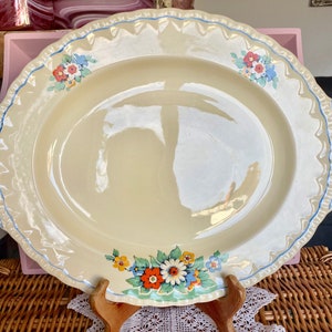 Grindley vintage hand painted platter 12/5 x 10 inch (small chip to the back )