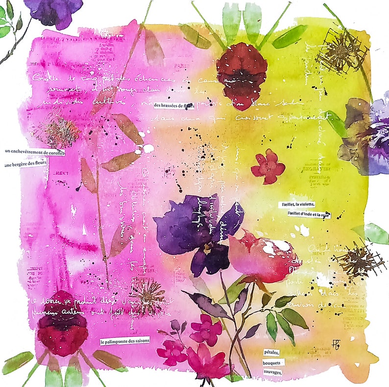Original work: Collage and watercolor on paper Original work: Collage and watercolor on paper
