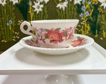 Copeland Spodes Aster Teacup and Saucer Made in England