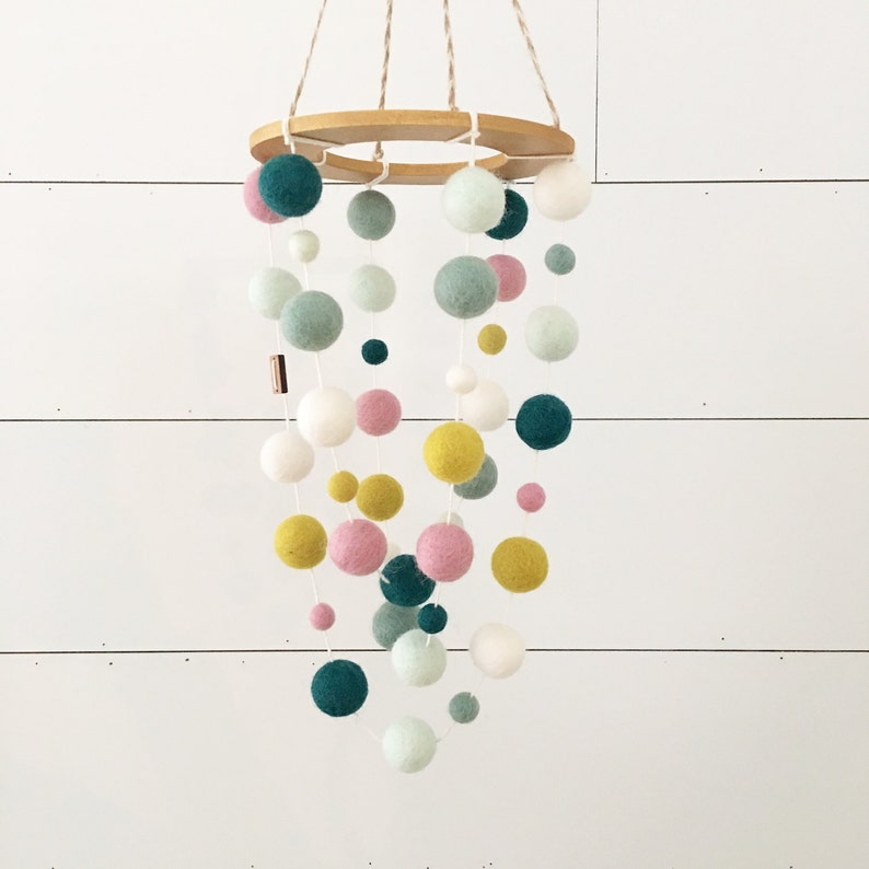 Crib Nursery Mobile Secret Garden Wooden Swing Mobile Mini Baby Girl Nursery Decor Nursery Decor Baby Shower Gift Floral Nursery