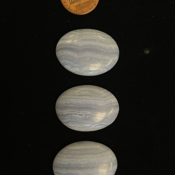 Three Blue Lace Agate Cabachons!