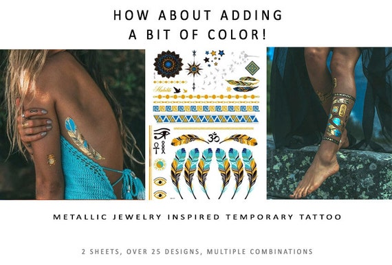 Items similar to Flash Tattoos with a little color "NEW ITEM!" on Etsy