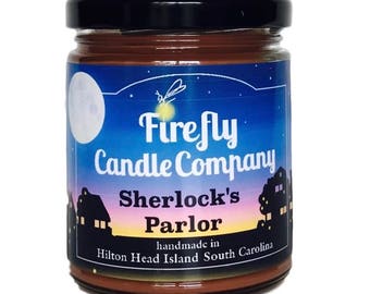 Sherlock's Parlor Candle- Book Lovers- Book Inspired candles- Movie Inspired Candles- Sherlock Candle- 8oz