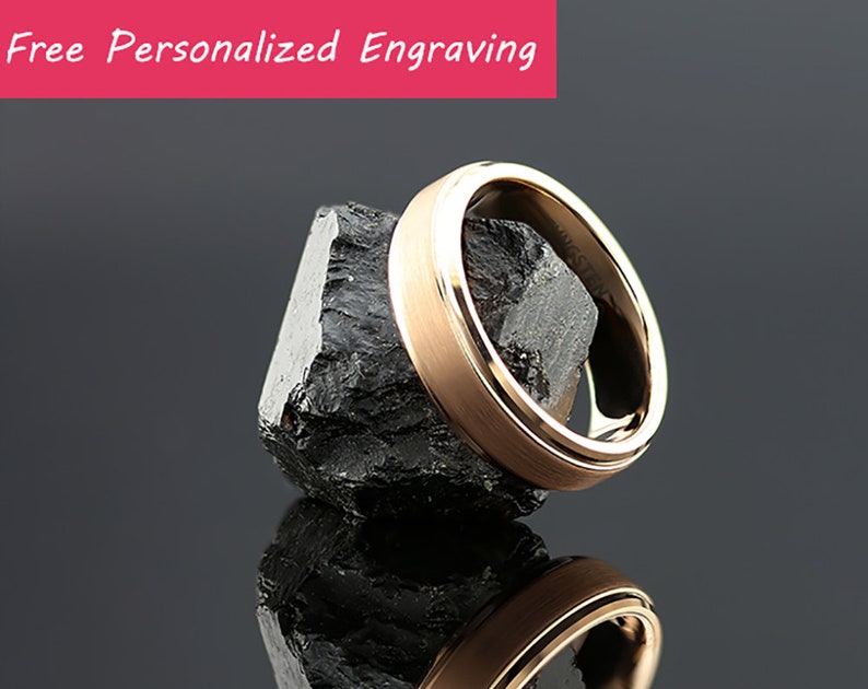 Rings for Men Rings for Women 10mm 8mm 6mm 4mm Engagement Ring Promise Tungsten Ring Rose Gold 18K Wedding Ring Mens Wedding Band