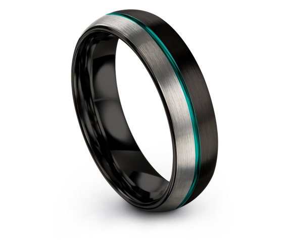 Anniversary Gifts For Her Tungsten Ring 6mm Custom Engagement Gift Promise Ring Silver Grey Ring Wedding Rings Set Offset Engraving