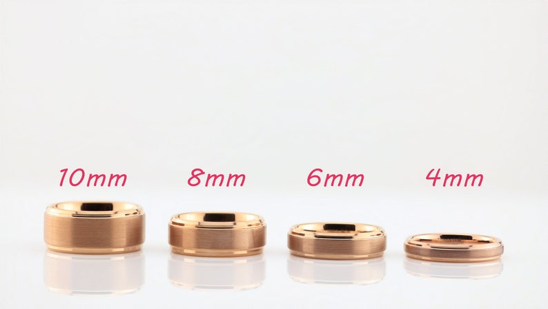 Rings for Men Rings for Women 10mm 8mm 6mm 4mm Engagement Ring Promise Tungsten Ring Rose Gold 18K Wedding Ring Mens Wedding Band