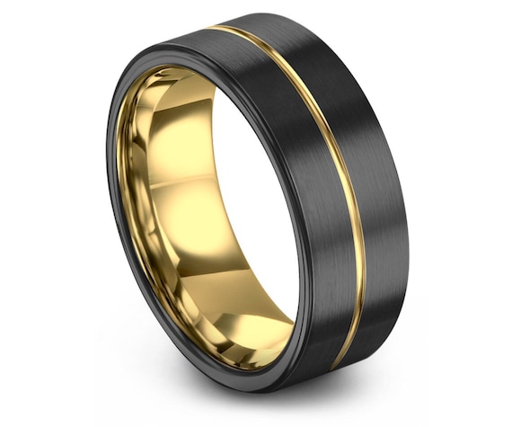 Luxury gold wedding band,tungsten gunmetal wedding ring,handmade tungsten ring,engagement ring,promise ring,rings for men,infinity ring