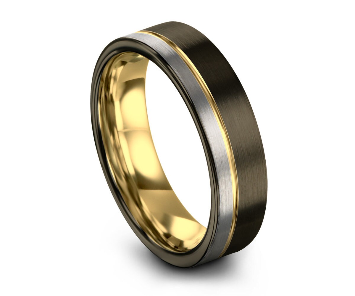 gunmetal tungsten carbide rings