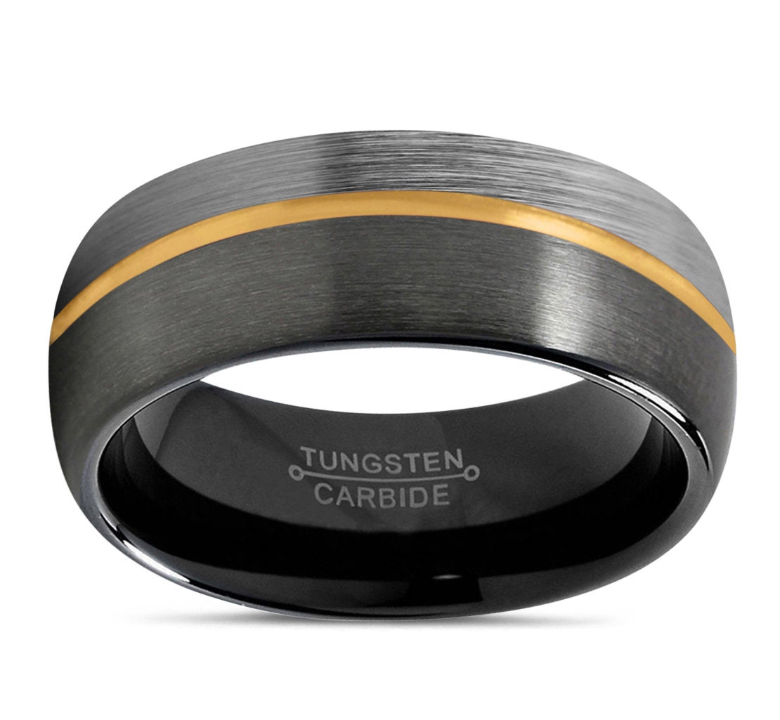 Mens Wedding Band, Tungsten Ring Gunmetal, Engagement Ring