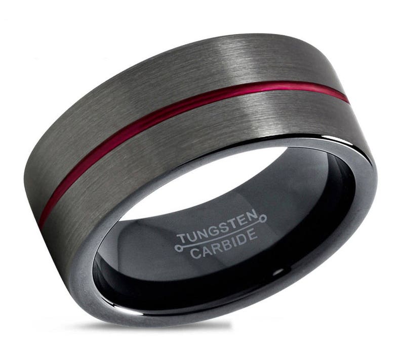 Red And Black Mens Wedding Ring